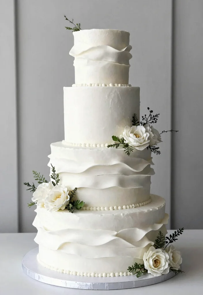 10 Three Tier Wedding Cake Ideas That Feel Classic and Timeless 45 10 Three Tier Wedding Cake Ideas That Feel Classic and Timeless - 5. Elegant Monochrome Design 1