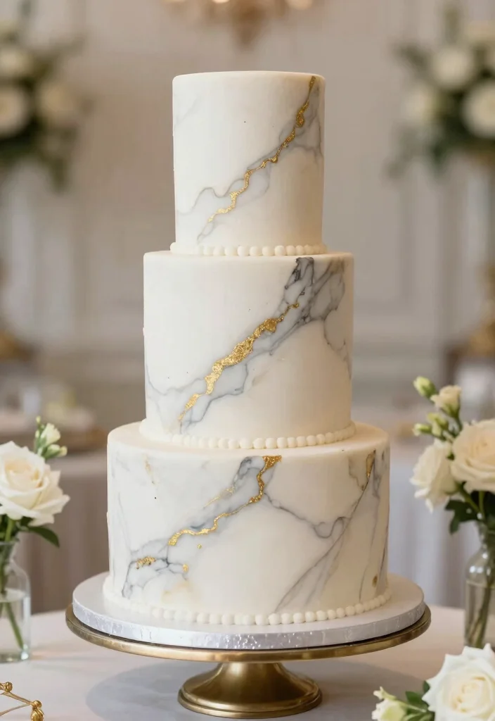 10 Three Tier Wedding Cake Ideas That Feel Classic and Timeless 78 10 Three Tier Wedding Cake Ideas That Feel Classic and Timeless - 8. Timeless Marble Design 1
