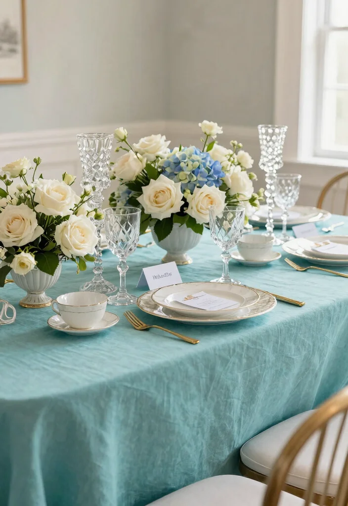 10 Tiffany and Company Party Ideas with Chic Blue Details - 1. Elegant Table Settings 1