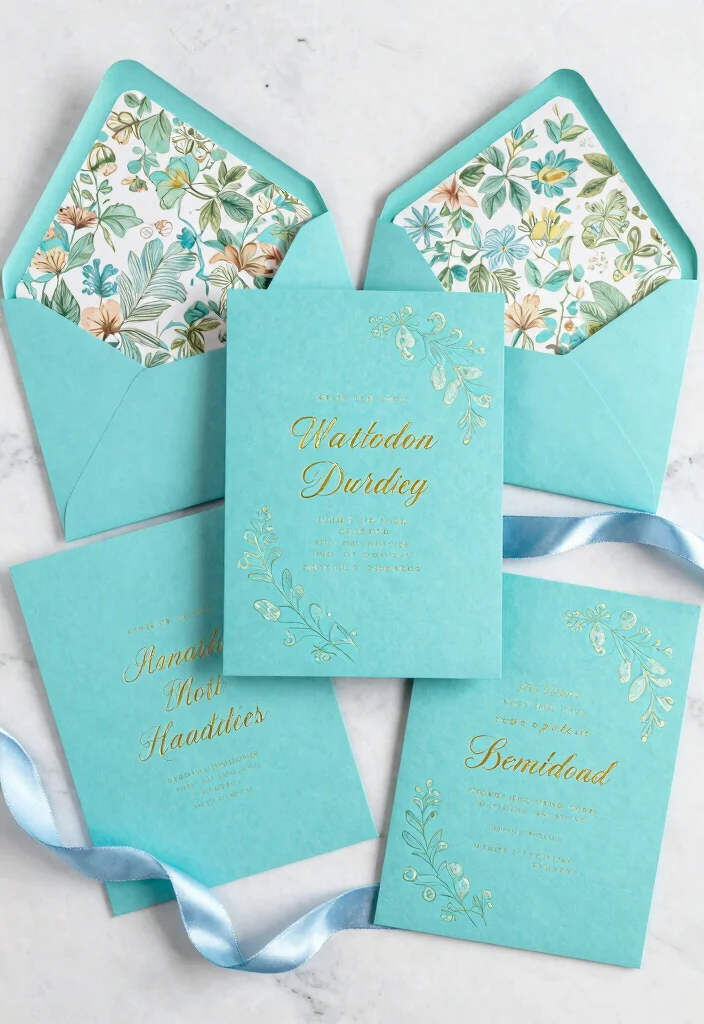 10 Tiffany and Company Party Ideas with Chic Blue Details - 2. Chic Invitations 1