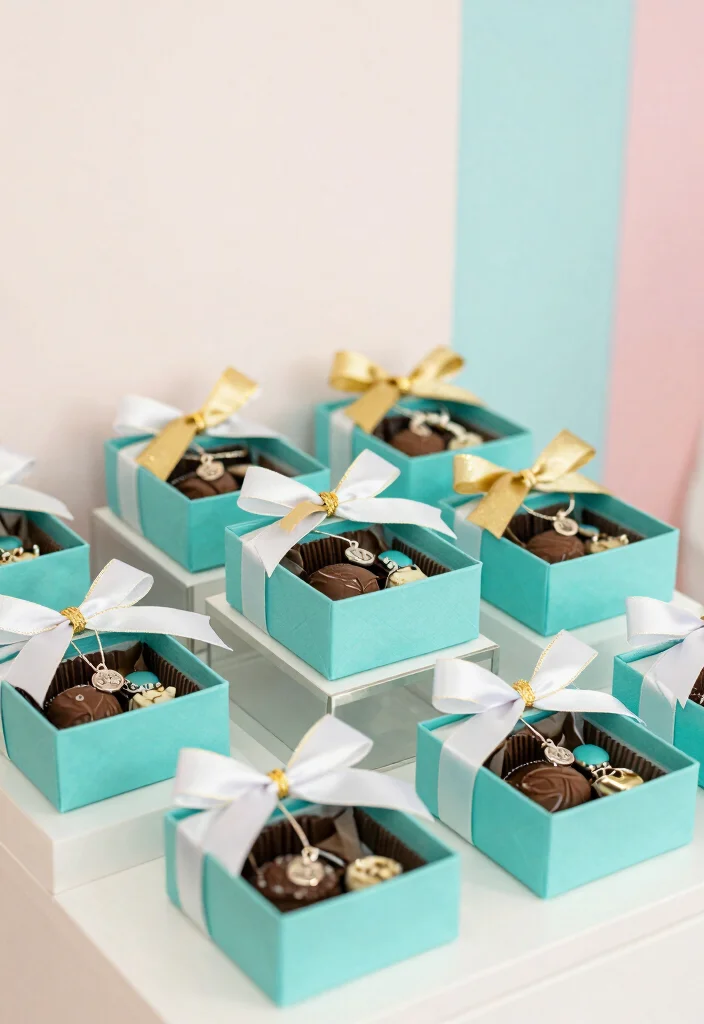 10 Tiffany and Company Party Ideas with Chic Blue Details - 5. Luxurious Party Favors 1