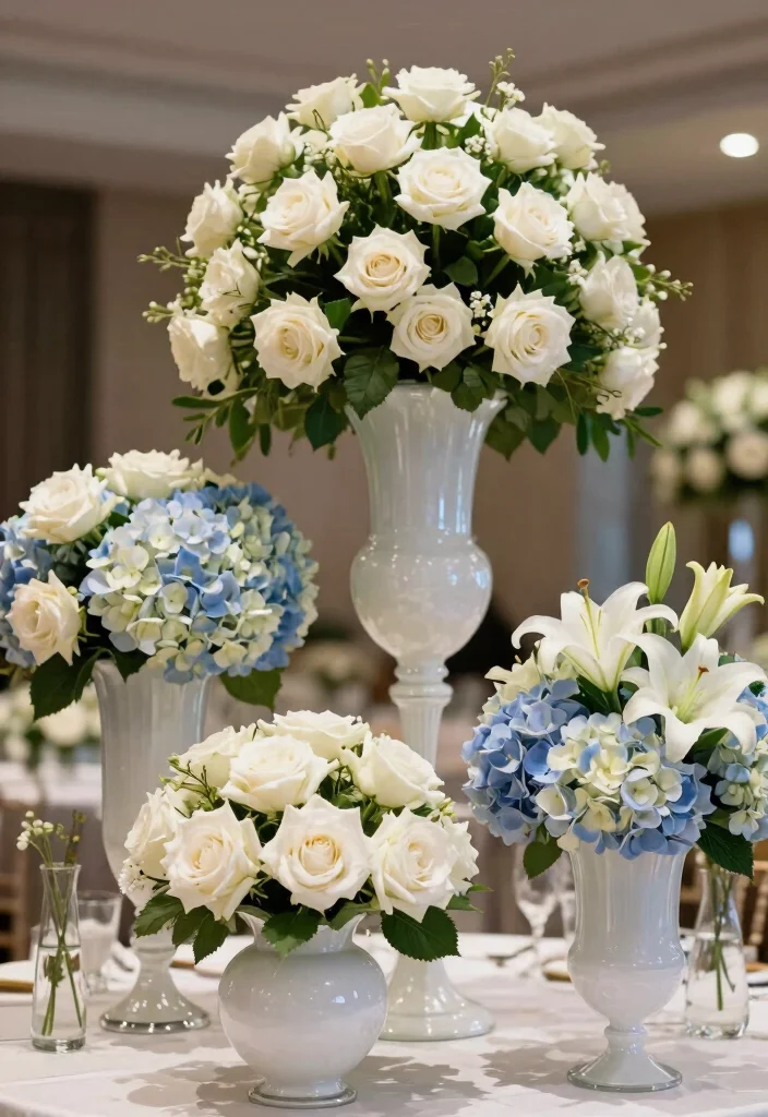10 Tiffany and Company Party Ideas with Chic Blue Details - 6. Floral Arrangements 1