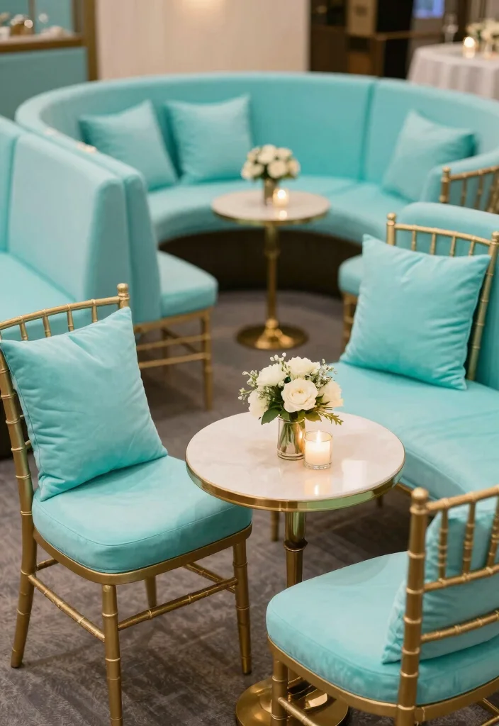 10 Tiffany and Company Party Ideas with Chic Blue Details - 8. Elegant Seating Arrangements 1