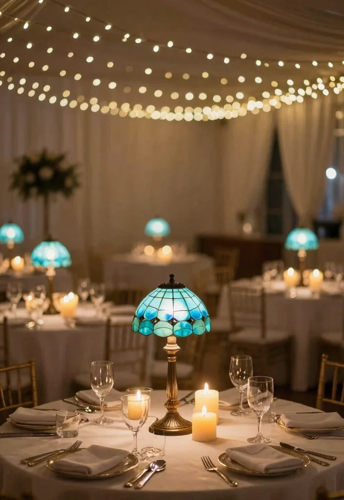 10 Tiffany and Company Party Ideas with Chic Blue Details - 9. Tiffany Blue Lighting 1