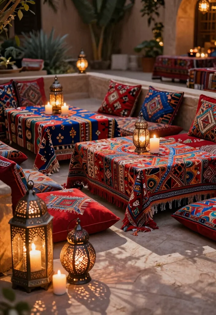 10 Totto Decoration Ideas with Creative Cultural Touches - 1. Moroccan Lanterns and Textiles 1