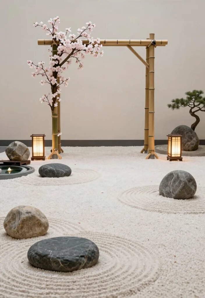 10 Totto Decoration Ideas with Creative Cultural Touches - 4. Japanese Zen Garden Elements 1