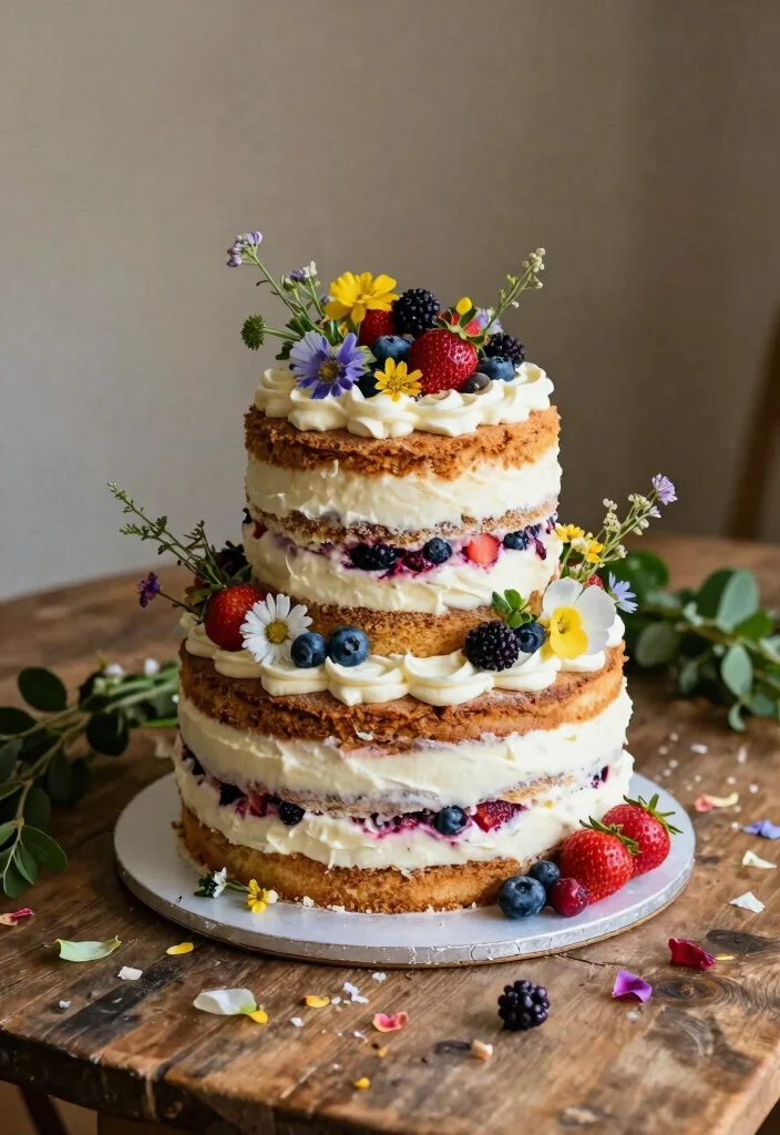 10 Two Tier Wedding Cake Ideas Perfect for Small Celebrations - 3. Rustic Charm with Naked Cakes 1