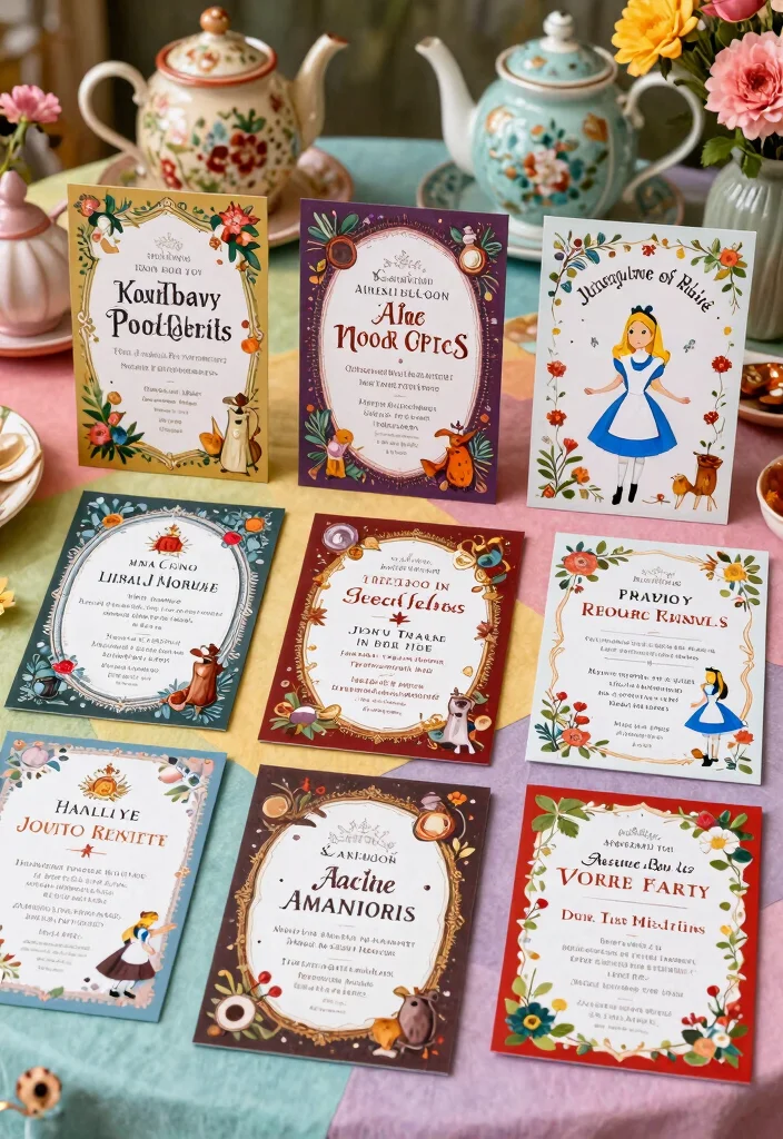 12 Alice in Wonderland Birthday Party Ideas Full of Whimsy - 11. Themed Invitations 1