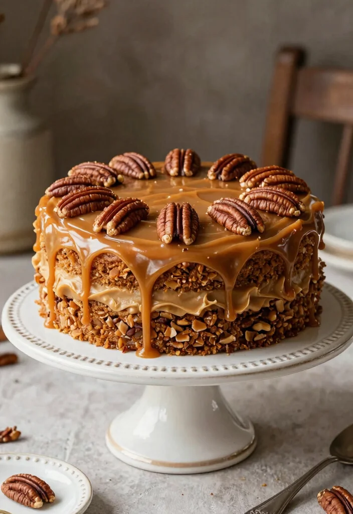 12 Birthday Cake Ideas for Mom That Feel Thoughtful and Beautiful - 12. Caramel Pecan Cake 1