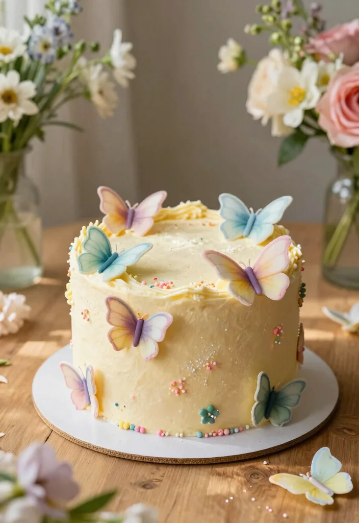 12 Birthday Cake Ideas for Mom That Feel Thoughtful and Beautiful - 2. Whimsical Butterfly Cake 1