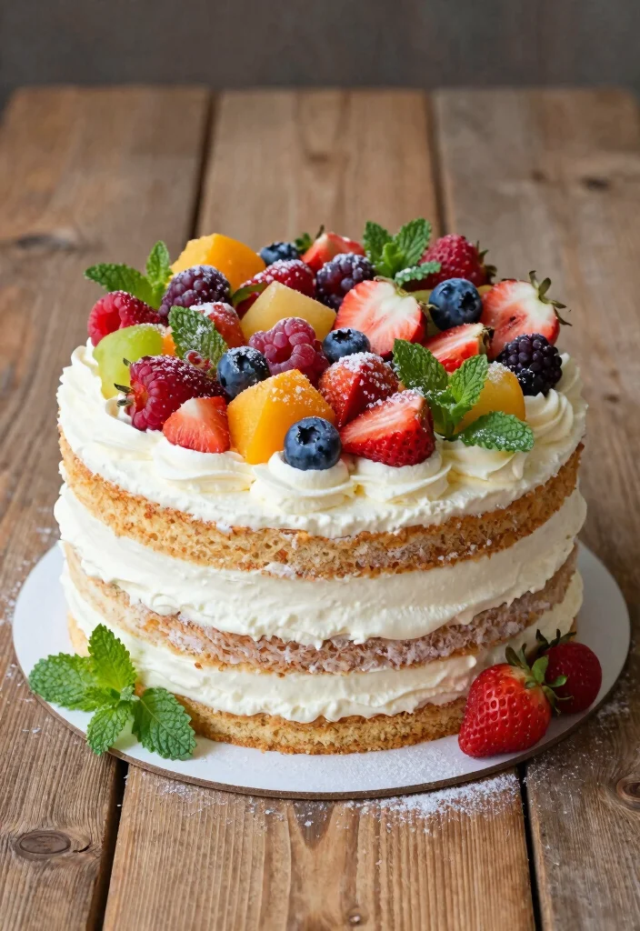 12 Birthday Cake Ideas for Mom That Feel Thoughtful and Beautiful - 4. Naked Cake with Seasonal Fruits 1