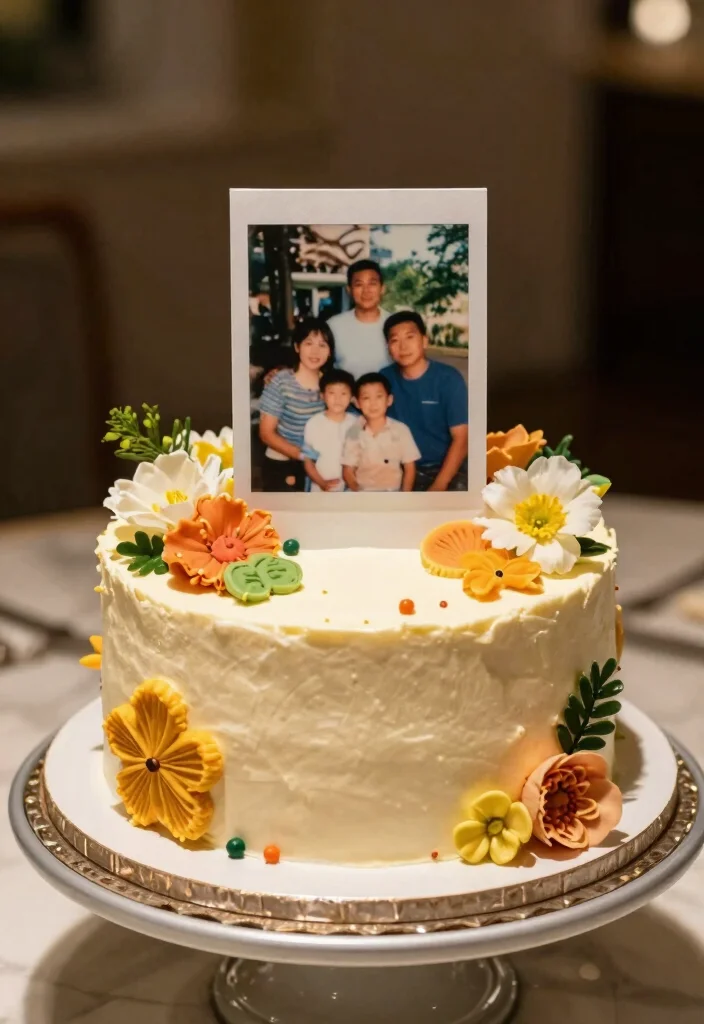12 Birthday Cake Ideas for Mom That Feel Thoughtful and Beautiful - 6. Personal Touch Photo Cake 1