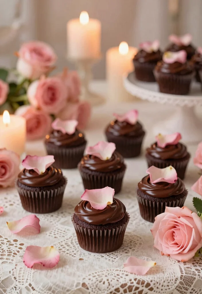 12 Bridal Shower Cupcake Ideas That Are Easy, Pretty, and Delicious - 2. Rosewater Chocolate Cupcakes 1