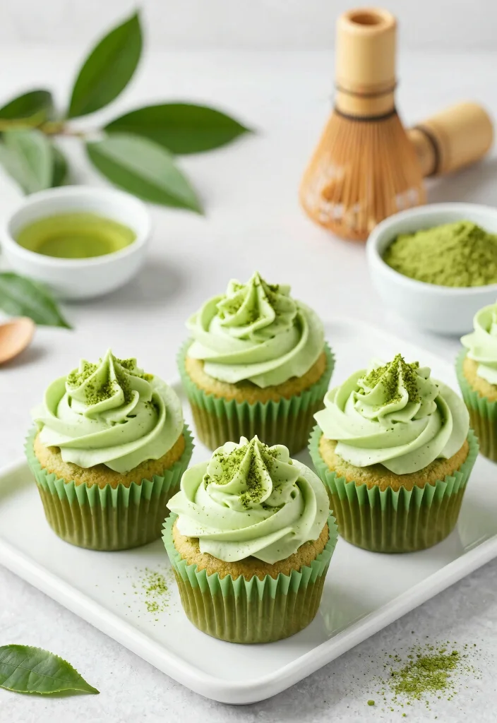 12 Bridal Shower Cupcake Ideas That Are Easy, Pretty, and Delicious - 4. Matcha Green Tea Cupcakes 1