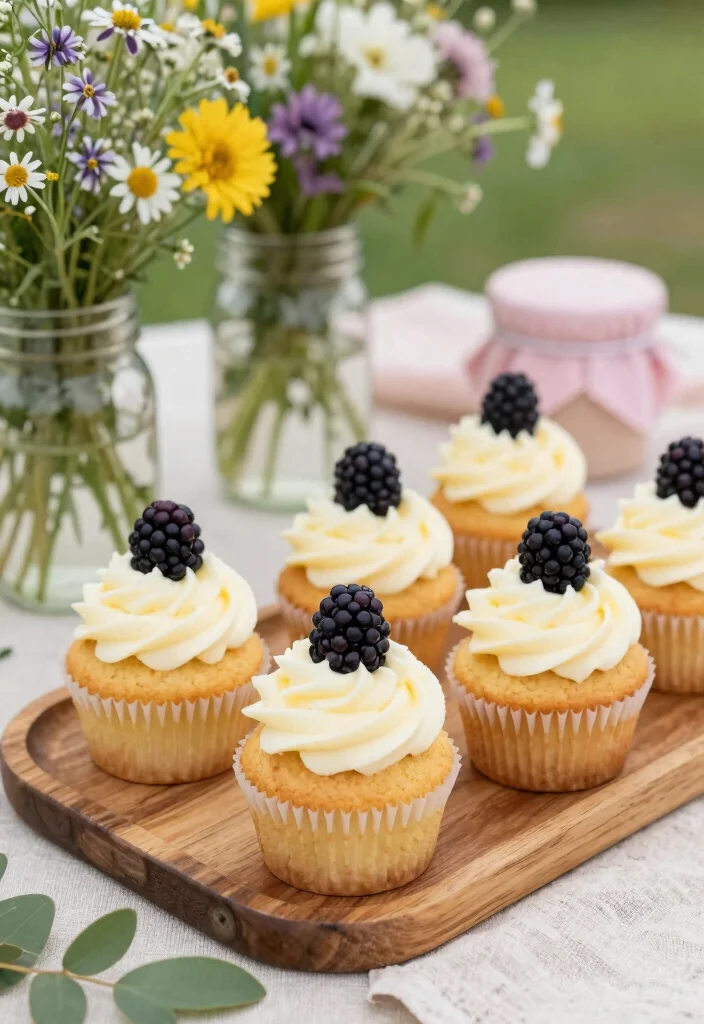12 Bridal Shower Cupcake Ideas That Are Easy, Pretty, and Delicious 89 12 Bridal Shower Cupcake Ideas That Are Easy, Pretty, and Delicious - 9. Blackberry Vanilla Cupcakes 1