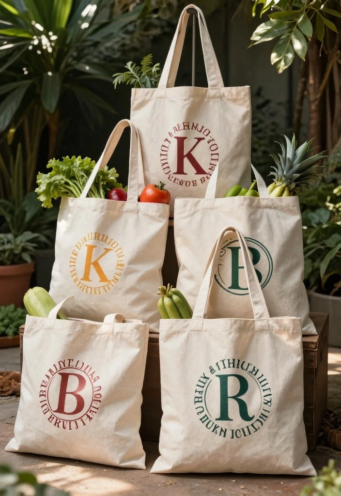 12 Custom Wedding Gift Ideas That Feel Personal and Unique 1 12 Custom Wedding Gift Ideas That Feel Personal and Unique - 1. Monogrammed Reusable Tote Bags 1