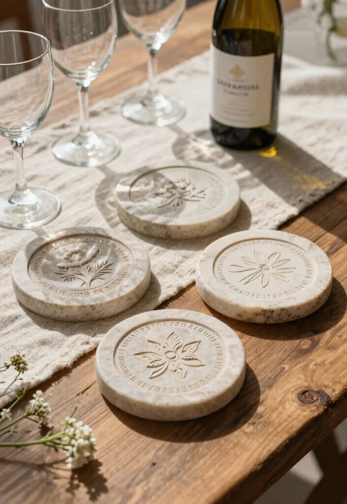 12 Custom Wedding Gift Ideas That Feel Personal and Unique 45 12 Custom Wedding Gift Ideas That Feel Personal and Unique - 5. Engraved Natural Stone Coasters 1