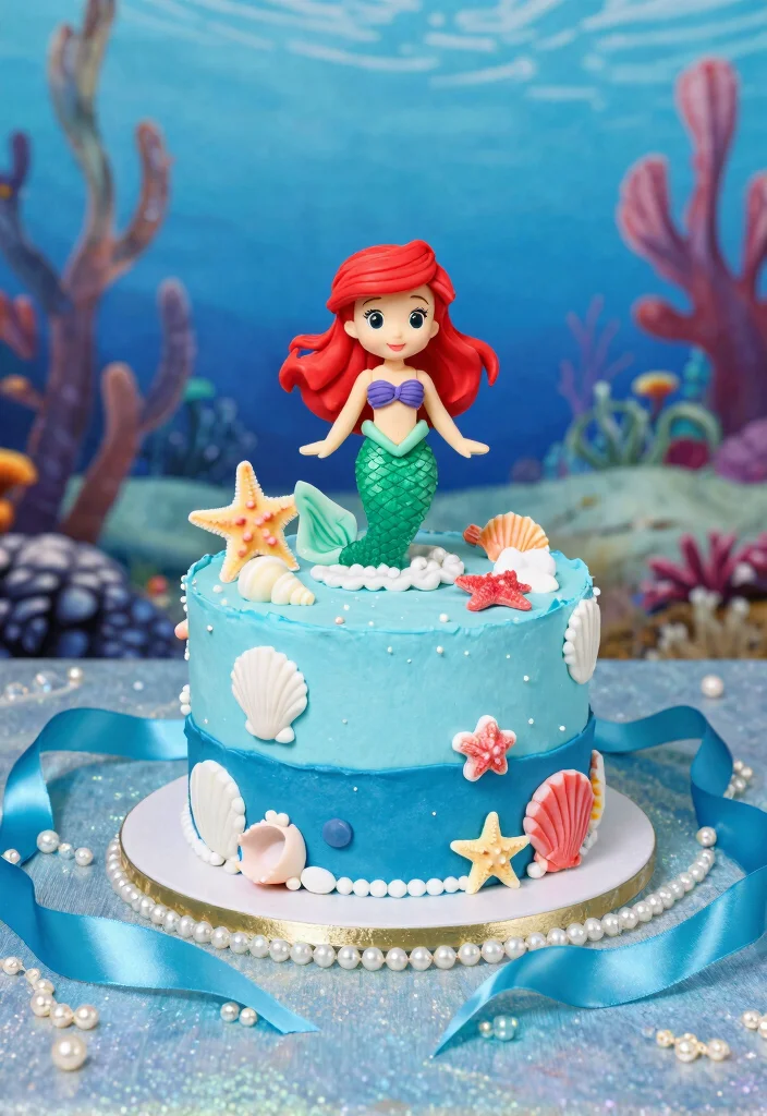 12 Disney Princesses Cake Ideas Kids Will Love for a Magical Party 12 12 Disney Princesses Cake Ideas Kids Will Love for a Magical Party - 2. Ariel’s Under the Sea Delight 1