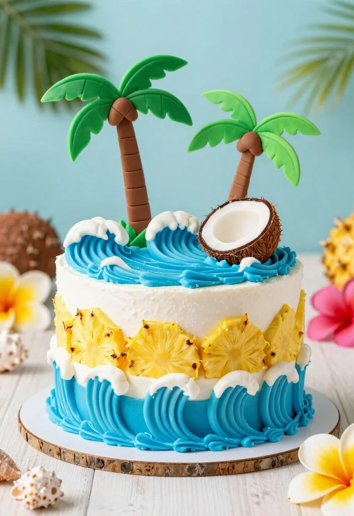 12 Disney Princesses Cake Ideas Kids Will Love for a Magical Party 67 12 Disney Princesses Cake Ideas Kids Will Love for a Magical Party - 7. Moana’s Island Adventure Cake 1