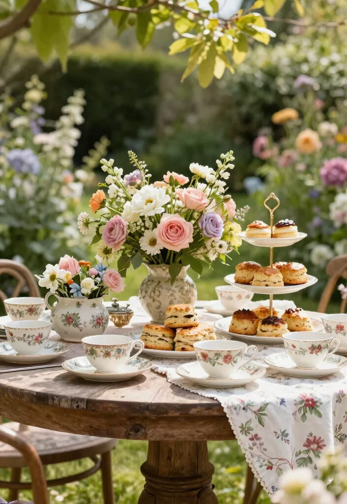 12 Floral Bridal Shower Ideas That Feel Soft, Romantic, and Timeless 23 12 Floral Bridal Shower Ideas That Feel Soft, Romantic, and Timeless - 3. Vintage Tea Party Theme 1
