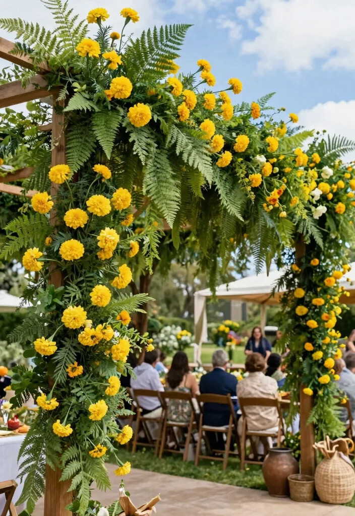 12 Haldi Mehendi Decoration Ideas for a Colorful Pre Wedding Setup - 1. Eco-Friendly Floral Canopies 1