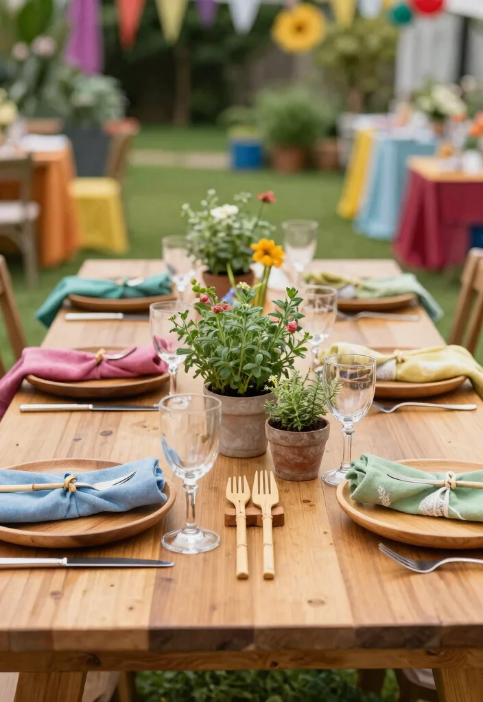 12 Haldi Mehendi Decoration Ideas for a Colorful Pre Wedding Setup - 3. Organic Table Settings 1