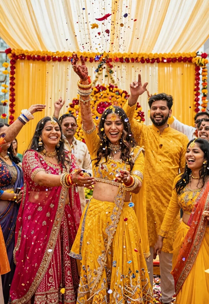 12 Haldi Mehendi Decoration Ideas for a Colorful Pre Wedding Setup - 8. Biodegradable Confetti 1