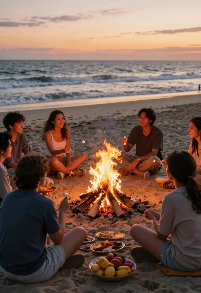 12 Jack and Jill Bachelor Party Ideas for Couples Who Celebrate Together - 7. Beach Bonfire Bash 1