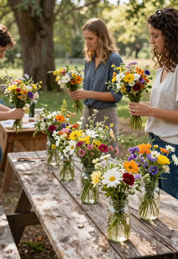 12 Picnic Bridal Shower Ideas for a Relaxed Outdoor Celebration - 4. Creative Floral Arrangements 1