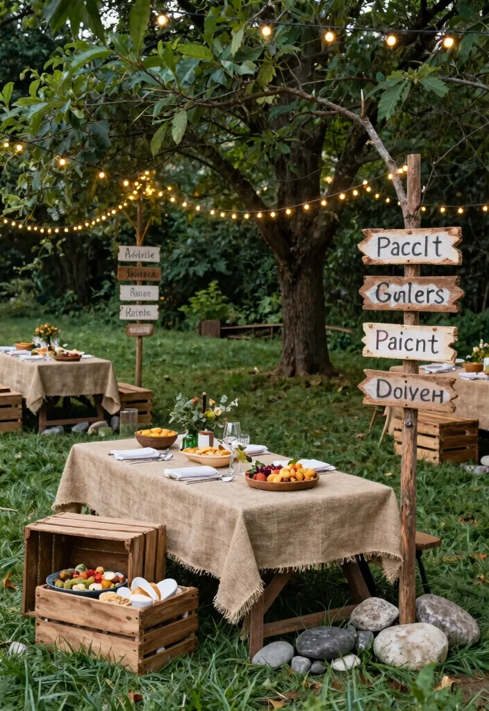 12 Picnic Bridal Shower Ideas for a Relaxed Outdoor Celebration - 6. Rustic Picnic Decor 1