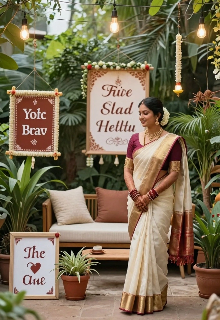 12 Saree Decoration Ideas with Elegant Traditional Styling - 10. Personalized Eco-Friendly Decor 1