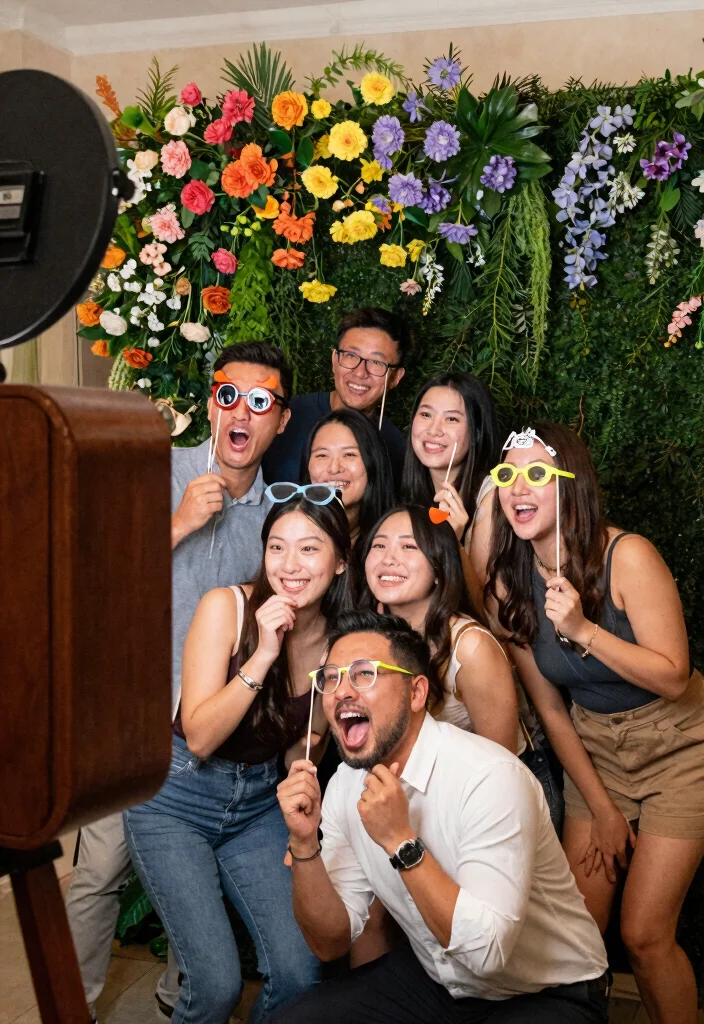 12 Spring Bridal Shower Ideas with Fresh Colors and Floral Touches - 12. A Memorable Photo Booth 1