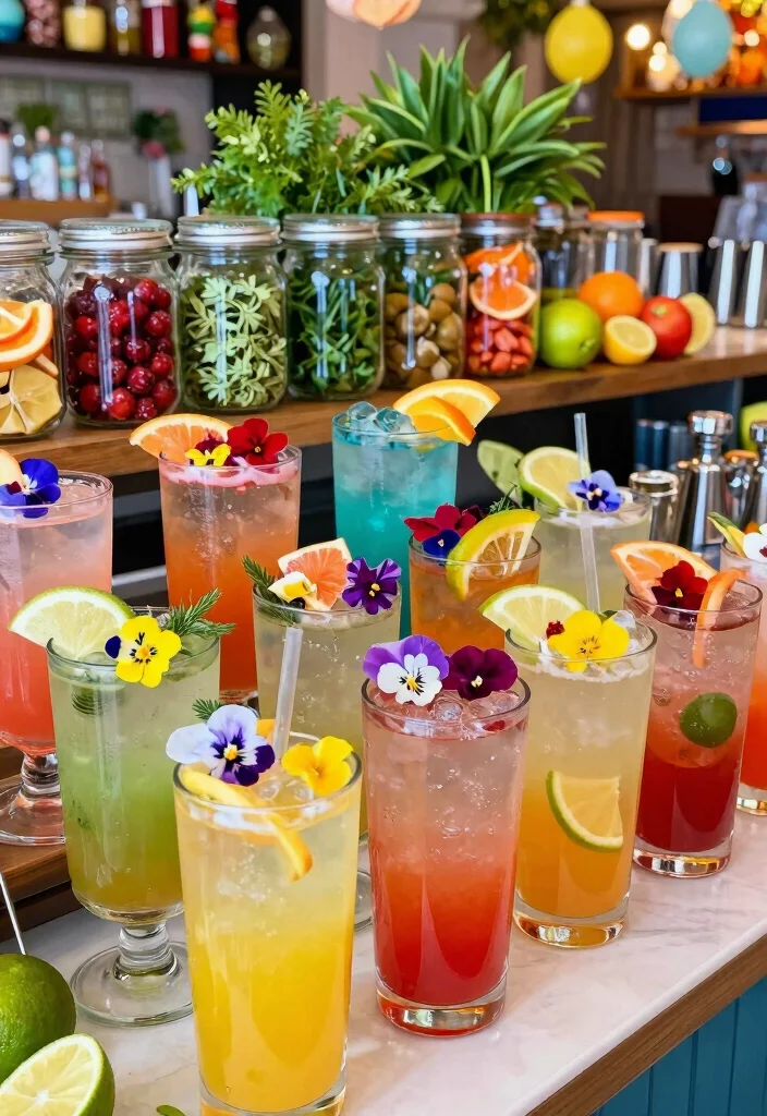 12 Spring Bridal Shower Ideas with Fresh Colors and Floral Touches - 6. Brightly Colored Cocktails 1