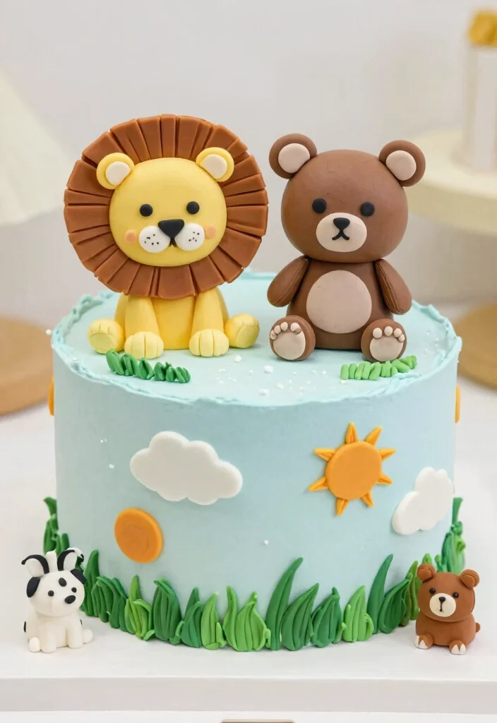 12 Twins Birthday Cake Ideas That Are Fun, Creative, and Balanced - 4. Animal-Themed Cake 1