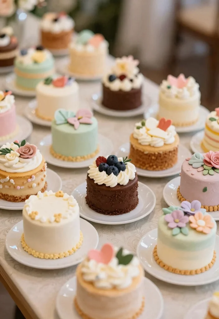 12 Unique Wedding Cake Ideas That Break Tradition Beautifully - 5. Mini Cakes 1
