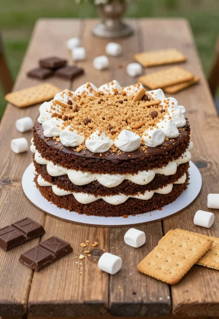 12 Unique Wedding Cake Ideas That Break Tradition Beautifully - 9. S'mores Bar Cake 1