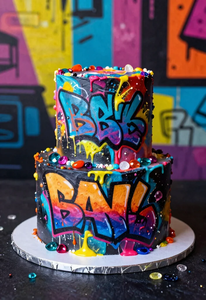 12 Venom Cake Ideas Perfect for a Bold Statement Birthday 111 12 Venom Cake Ideas Perfect for a Bold Statement Birthday - 11. Gothic Graffiti Cake 1