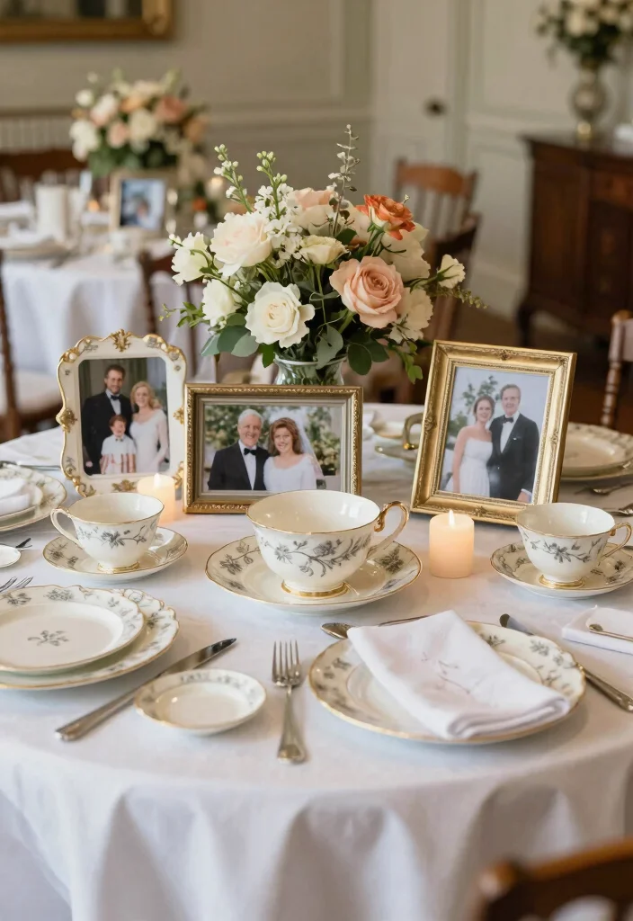 12 Vintage Bridal Shower Ideas with Timeless Romantic Details - 11. Incorporating Heirloom Pieces 1