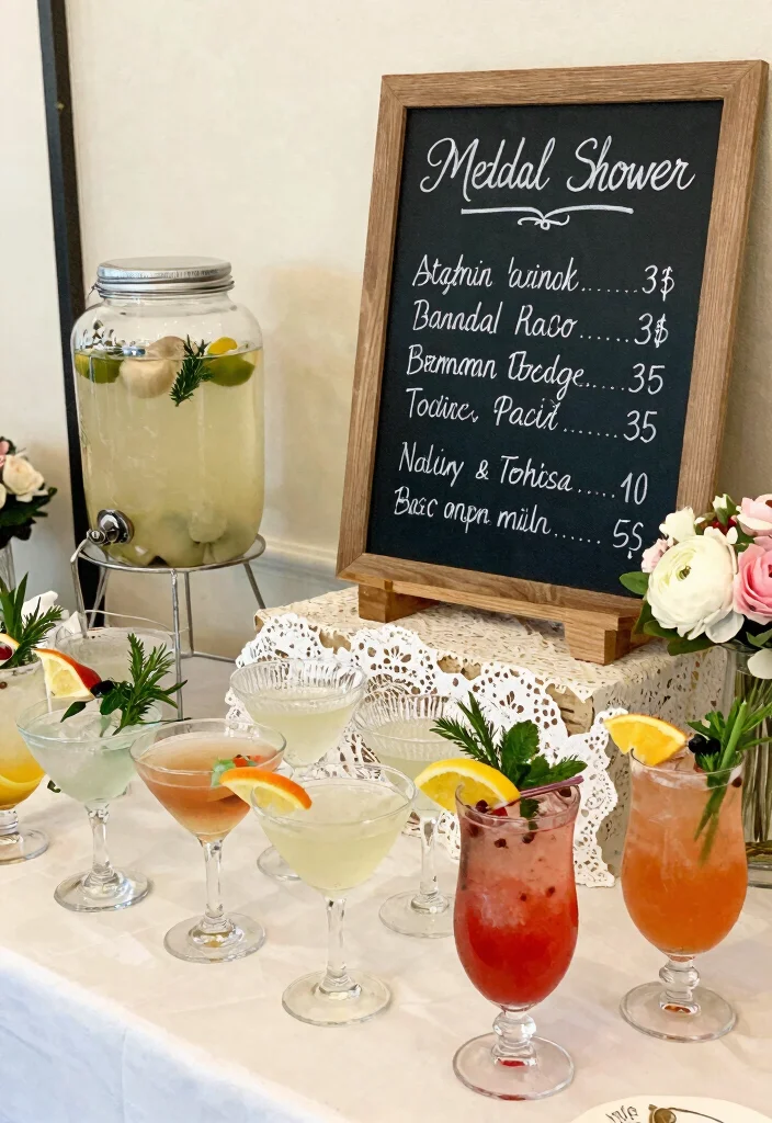 12 Vintage Bridal Shower Ideas with Timeless Romantic Details - 9. Vintage Cocktails and Mocktails 1
