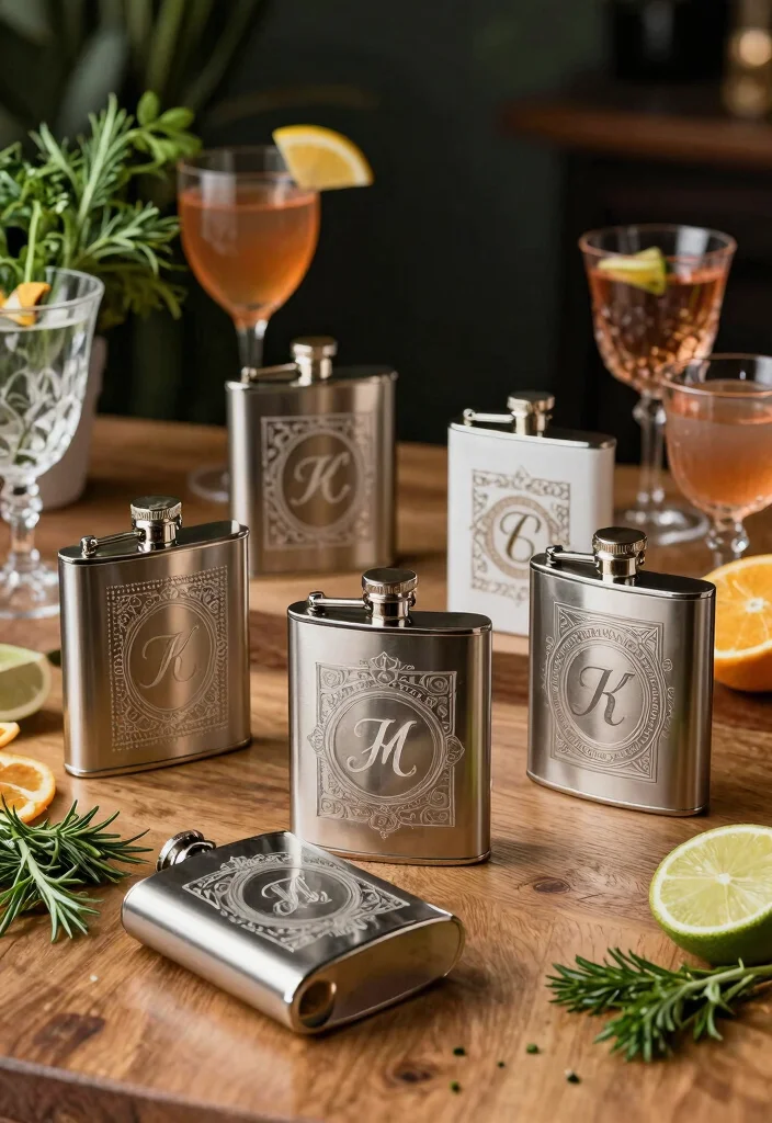 12 Wedding Party Gift Ideas Everyone Will Truly Appreciate - 1. Personalized Engraved Flasks 1