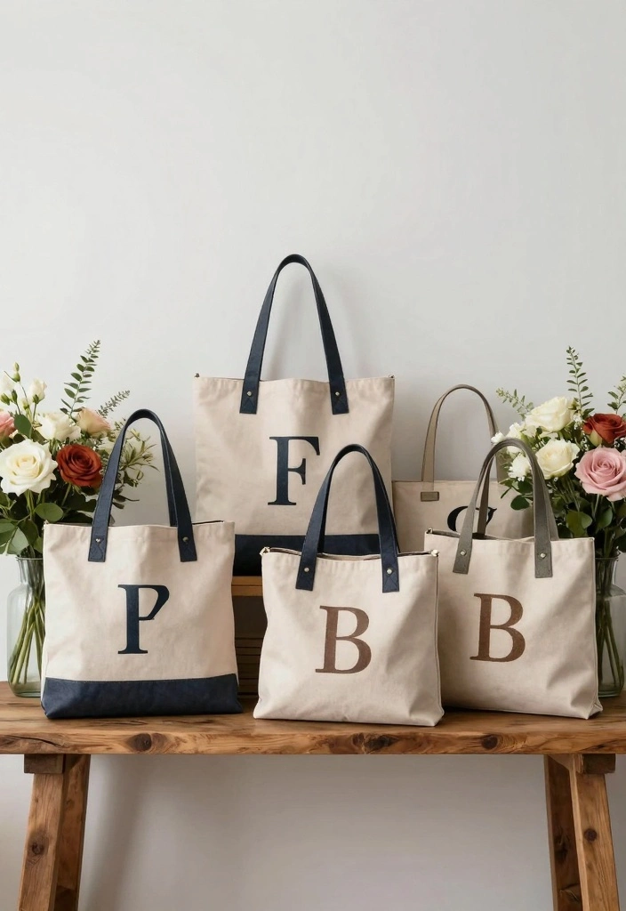 12 Wedding Party Gift Ideas Everyone Will Truly Appreciate - 5. Monogrammed Tote Bags 1