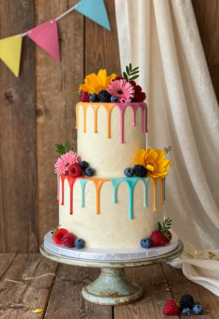 12 Wedding Sheet Cake Ideas That Look Elegant and Budget Friendly 34 12 Wedding Sheet Cake Ideas That Look Elegant and Budget Friendly - 4. Whimsical Drip Cake 1