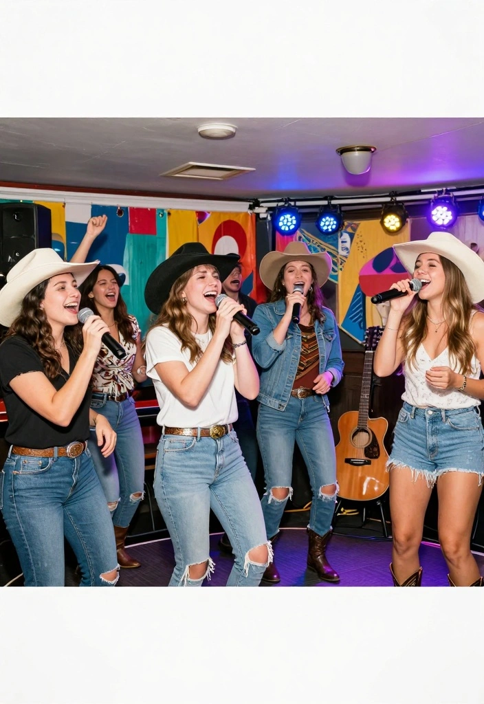 12 Western Bachelorette Party Ideas with Bold Fun Themes 12 12 Western Bachelorette Party Ideas with Bold Fun Themes - 2. Country Music Karaoke Night 1